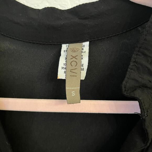 XCVI Tunic Shirtdress Small Black Sheer Minimalist Coverup Oversized Rayon - Picture 8 of 15